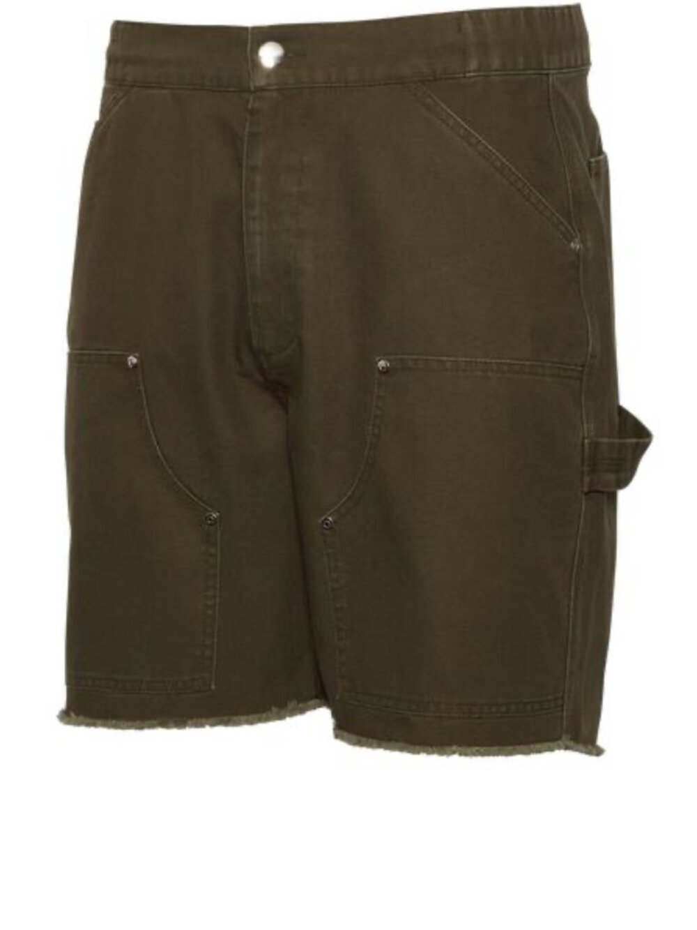 LCKR Olive Green Canvas Cotton Double-Knee Painter Work Shorts Size Large